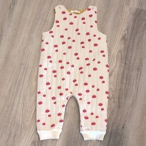 Fin & Vince Apple Print Quilted Overalls Size 2/3